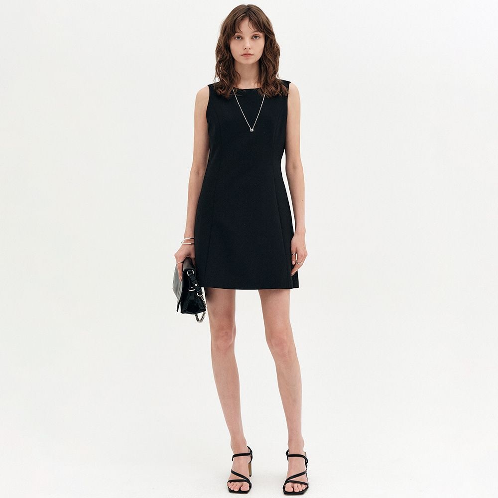 [룩캐스트]에리카 썸머 울 클레식 미니 드레스_블랙 / ERICA SUMMER WOOL CLASSIC MINI DRESS_BLACK