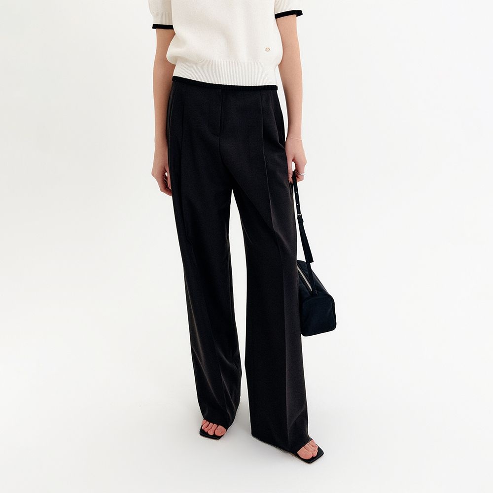 [룩캐스트]아일라 투턱 와이드 팬츠_블랙 / ISLA TWO-TUCK WIDE PANTS_BLACK