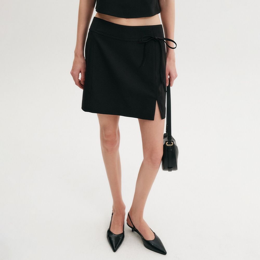 [룩캐스트]세나 에이치라인 세트 미니 스커트_블랙 / SENNA H-LINE SET MINI SKIRT_BLACK