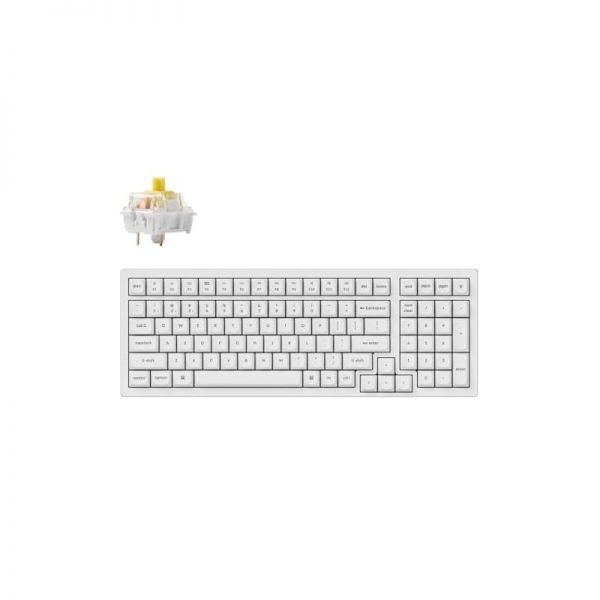 [해외] Keychron 키크론 K4 Pro QMK VIA 무선 커스텀 기계식 키보드 96% 레이아웃 화이트 백라이트 핫스왑 가능 K 바나나 스위치