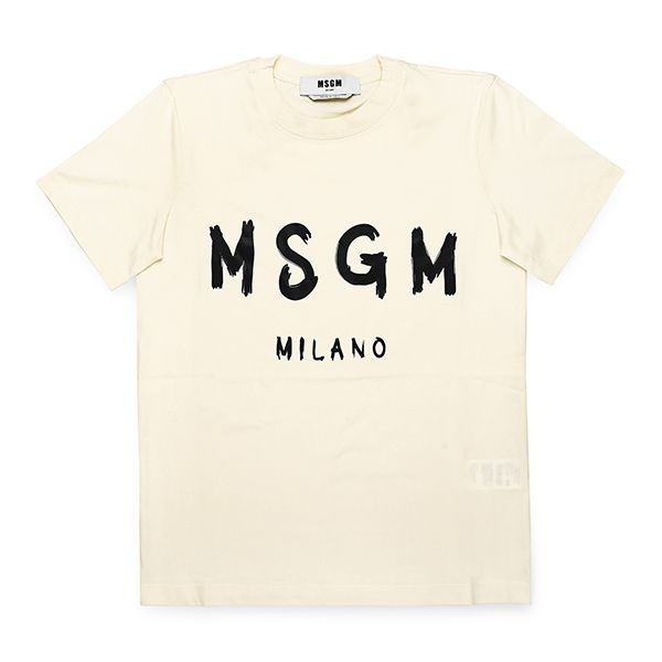 MSGM 2000MDM510 200002 02 브러시드 로고 여성 반팔티