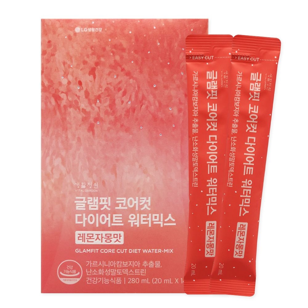 생활정원 글램핏 코어컷 다이어트 워터믹스 14일분 레몬자몽맛