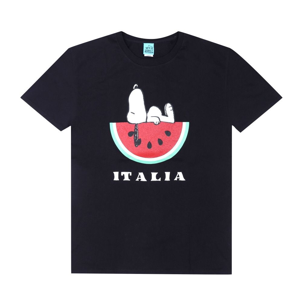 와일드동키 T-ITALIA BLACK 스누피 공용 반팔티