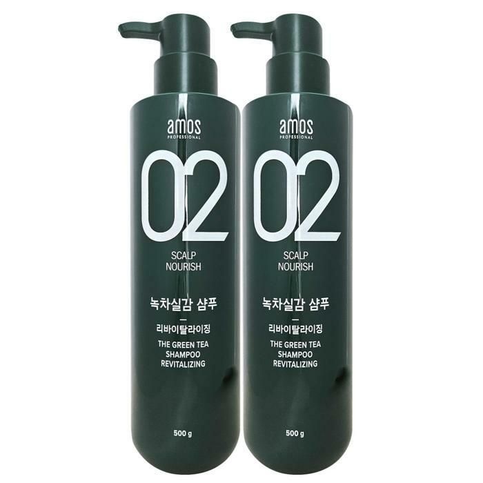 (현대Hmall) 아모스 녹차실감 리바이탈라이징 산뜻한 타입 지성 샴푸 500g 2개