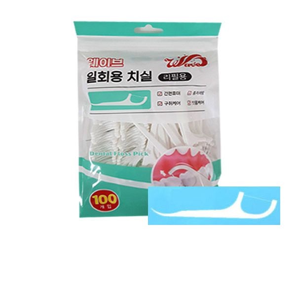 웨이브 일회용치실 Y자형(리필용) 100개입