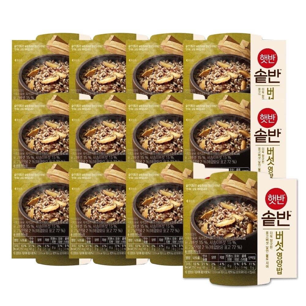 CJ제일제당 햇반 솥반 버섯영양밥 200g x12개