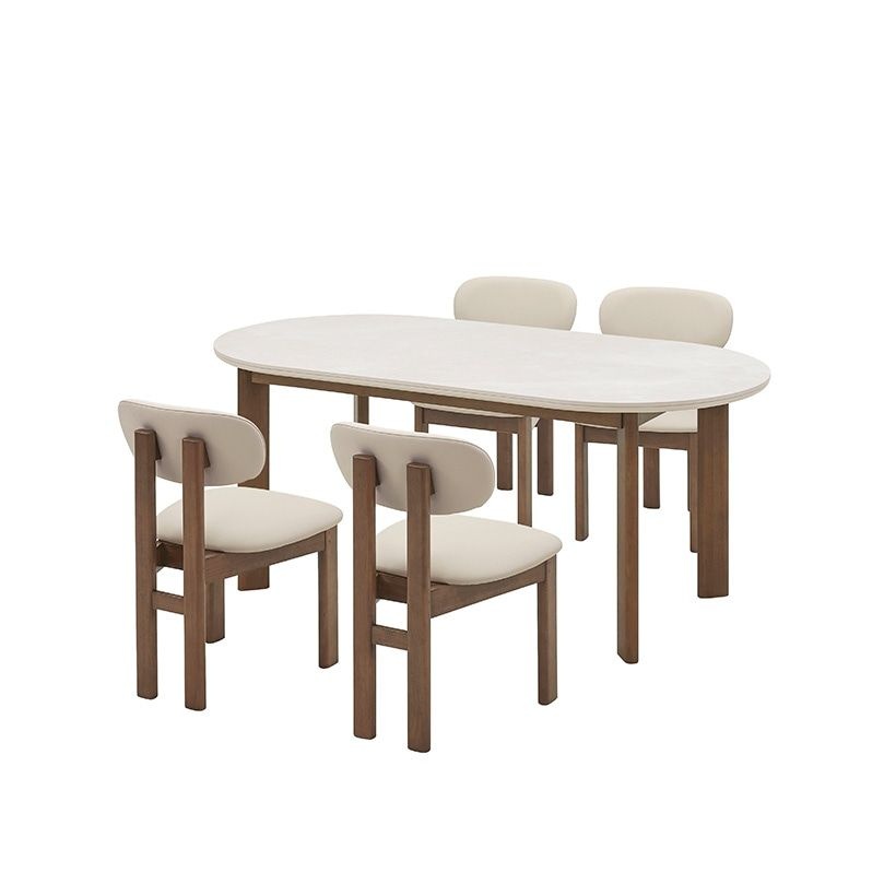 [1만점 적립][희망일배송] 오뜨 우드 세라믹식탁 4인세트 180cm 브라운_체어 4EA
