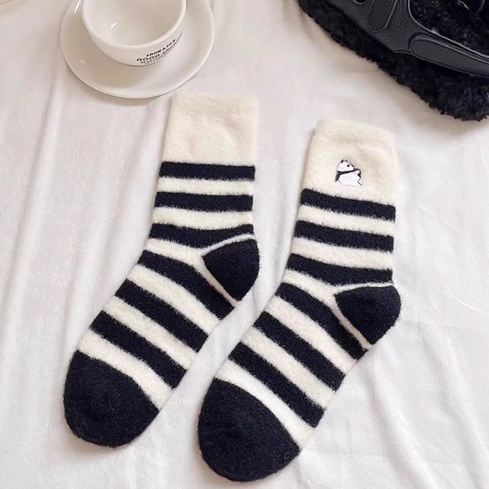 무압박 팬더 임산부 산후조리원 양말 줄무늬