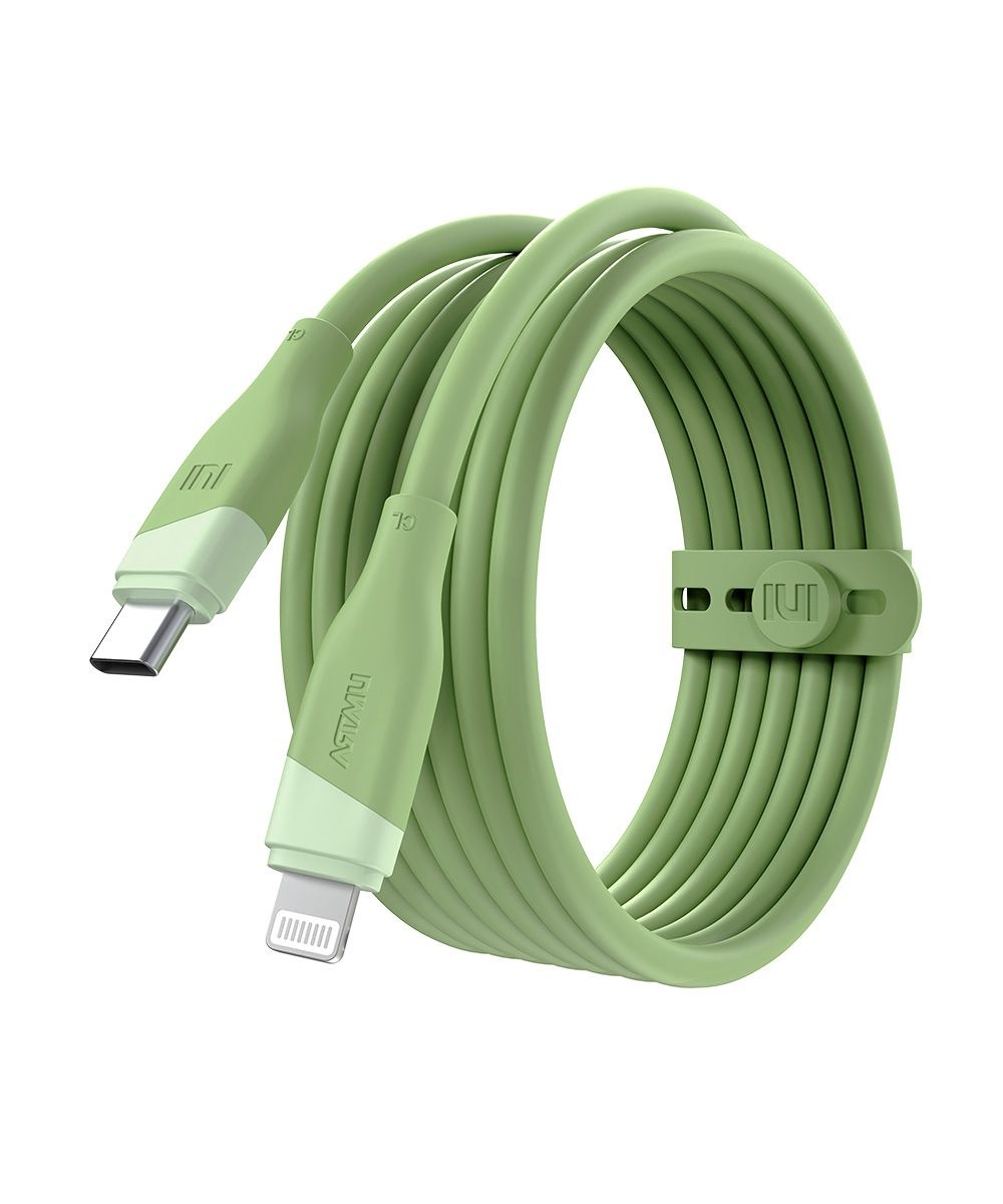 아트뮤 실키 USB C타입 to 라이트닝 8핀 MFi 고속충전 케이블 50cm 그린