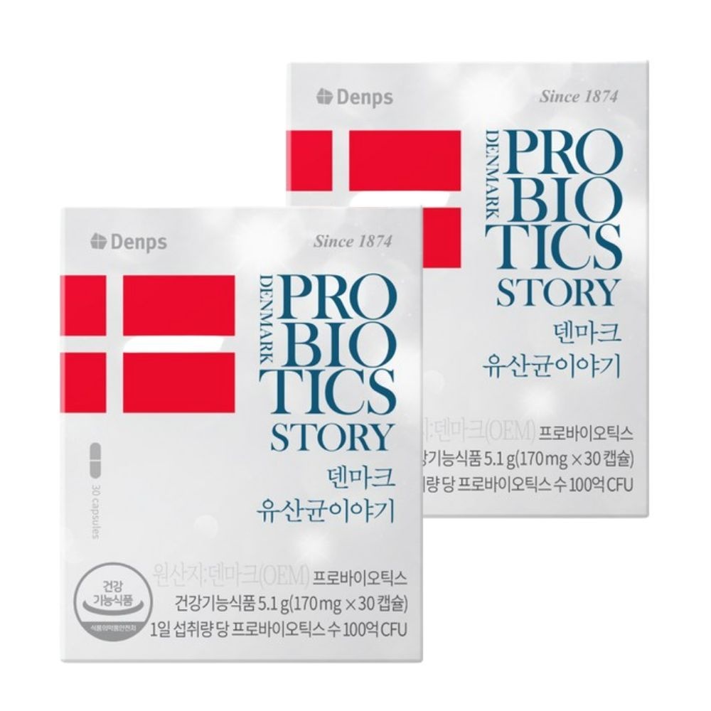 [오늘출발] 덴프스 덴마크 유산균 이야기 170mg x 30캡슐, 2개
