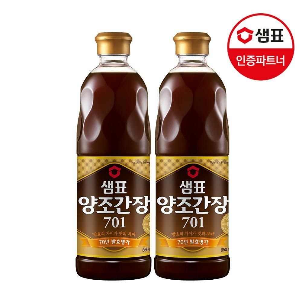 [G]샘표 양조간장701 860ml 2팩기획 (양조간장701 860ml 2팩기획)