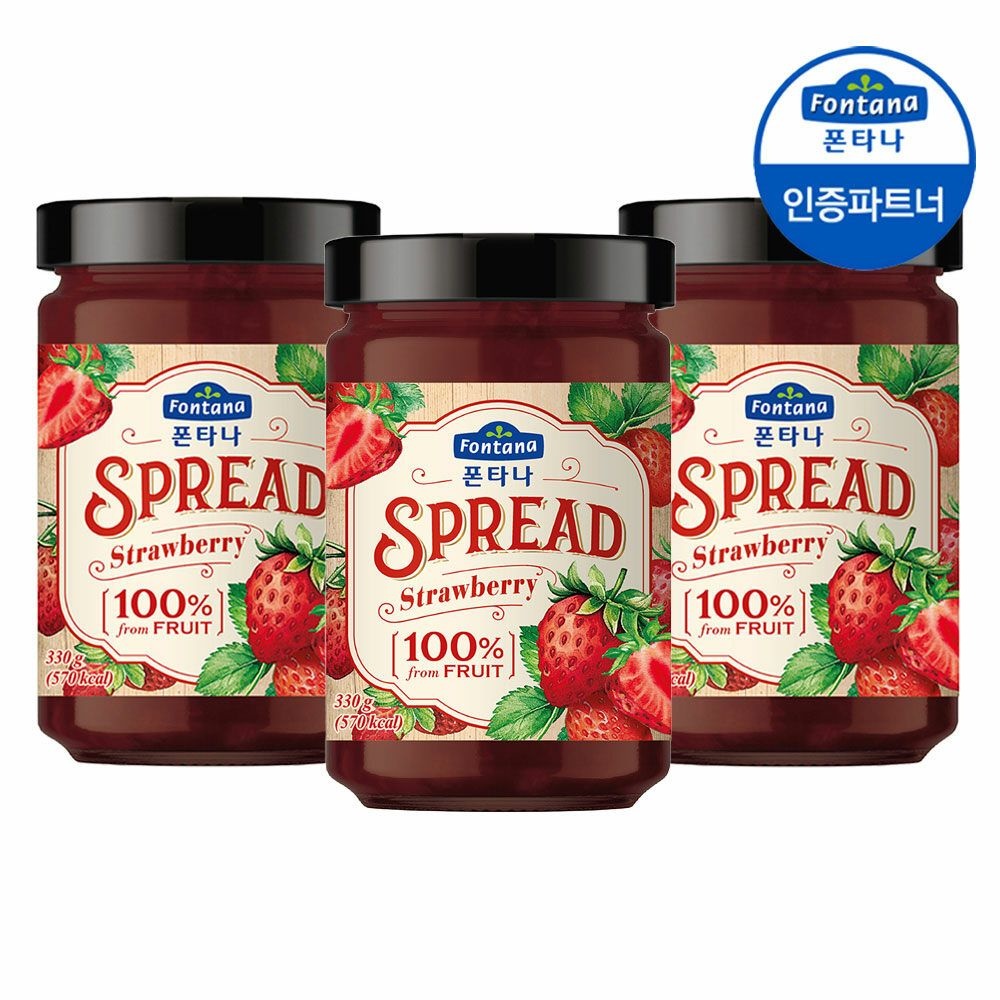 [G]폰타나 스프레드 스트로베리 330g 3병
