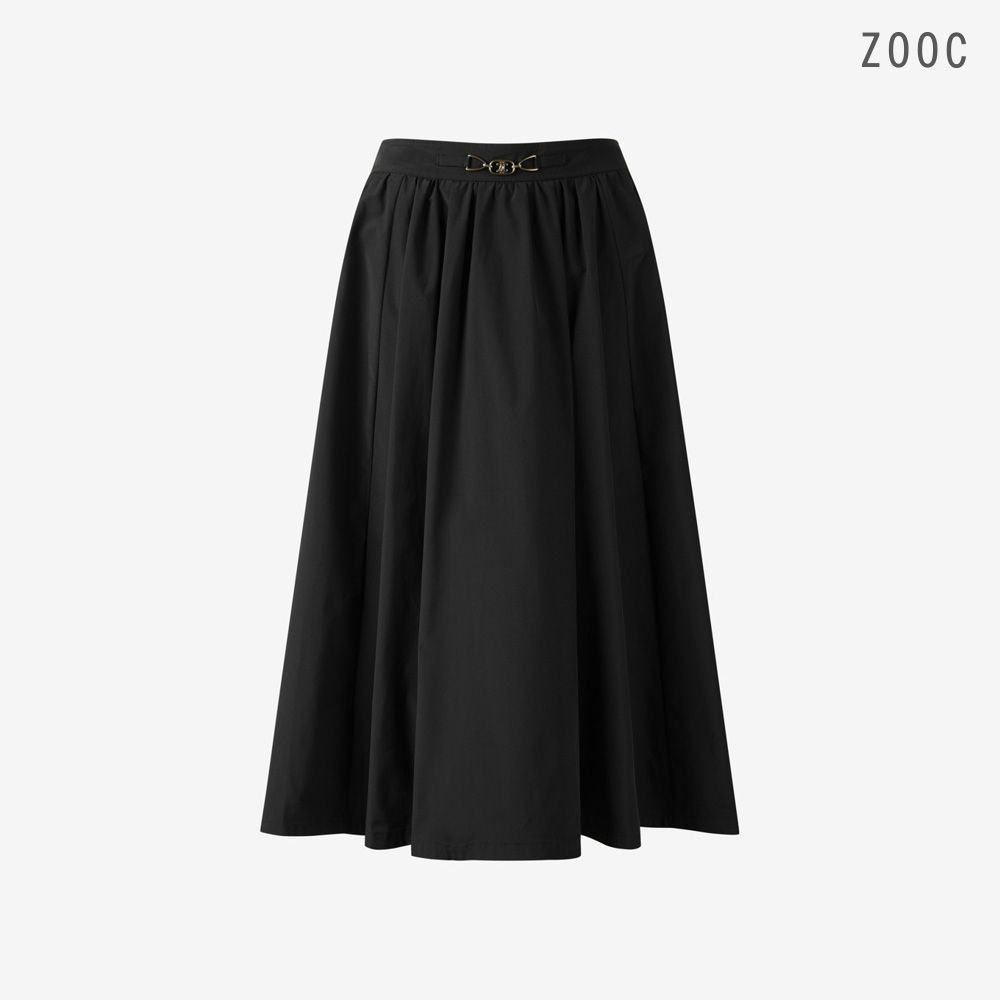[ZOOC] 금속 장식 포인트 플레어 스커트 BK_V263MSD907