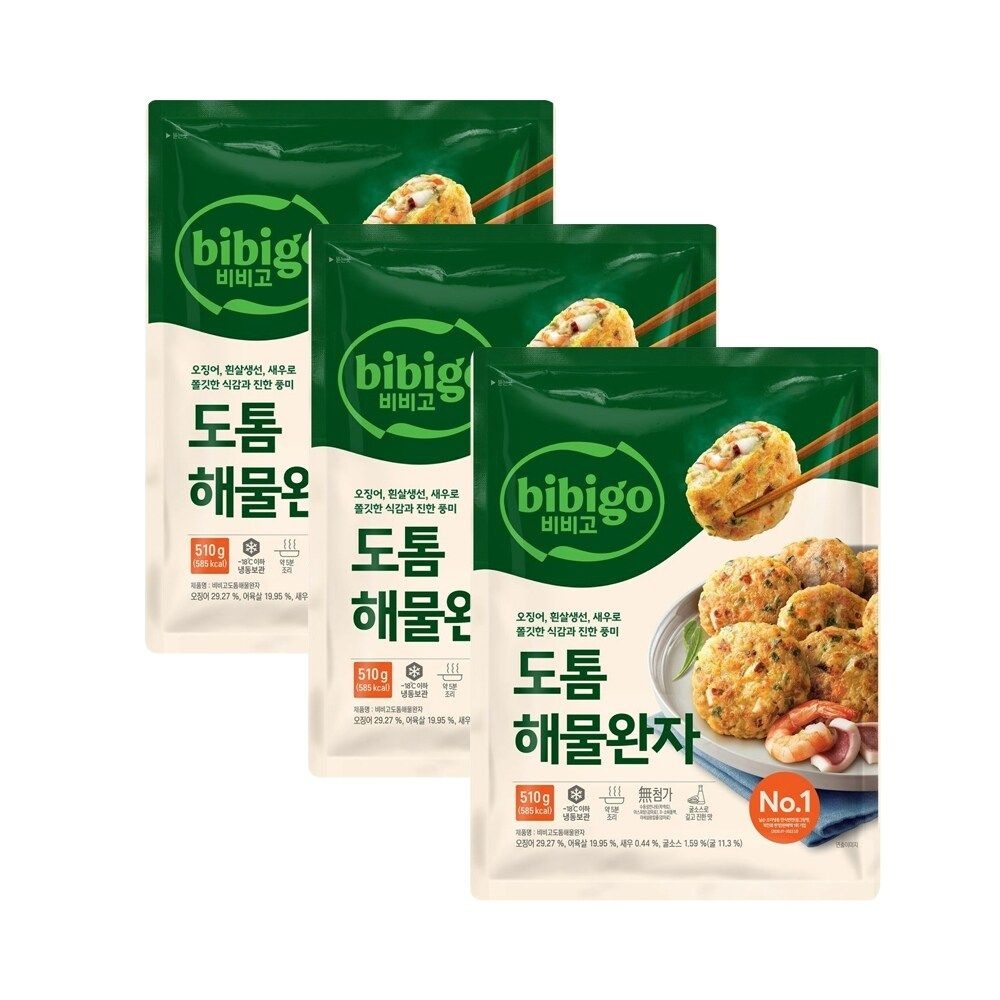 CJ제일제당 비비고 도톰해물완자 510g x3개
