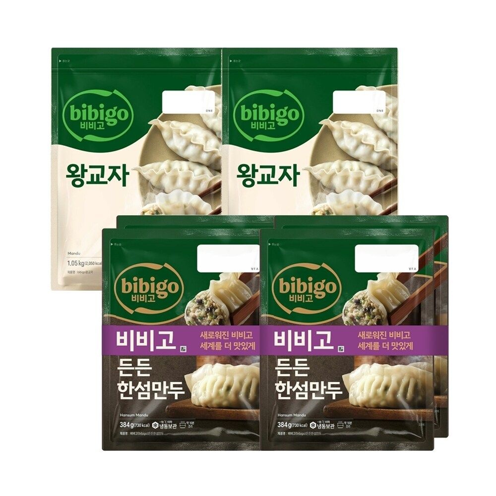 CJ제일제당 비비고 왕교자 1.05kg x2개 + 한섬만두 384g x4개