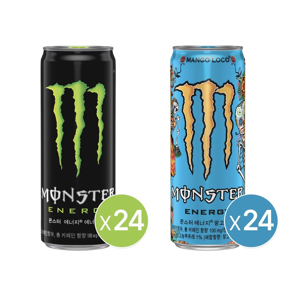 (본사직영) 몬스터 에너지 그린 355ml 24캔+몬스터 에너지 망고로코 355ml 24캔_분리배송