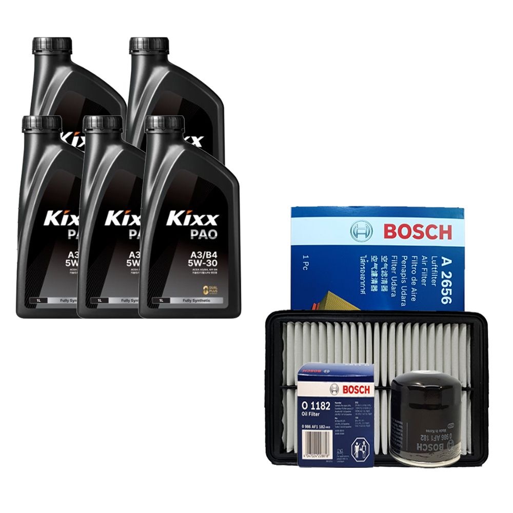 킥스 그랜저HG 2.4 가솔린(14년6월이후) 킥스 PAO100 0W30 5L 엔진오일 보쉬 필터 세트