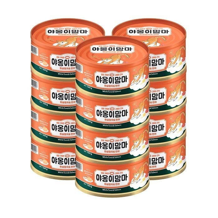 (현대Hmall) 야옹이맘마 흰살참치와 연어 160g x 24개