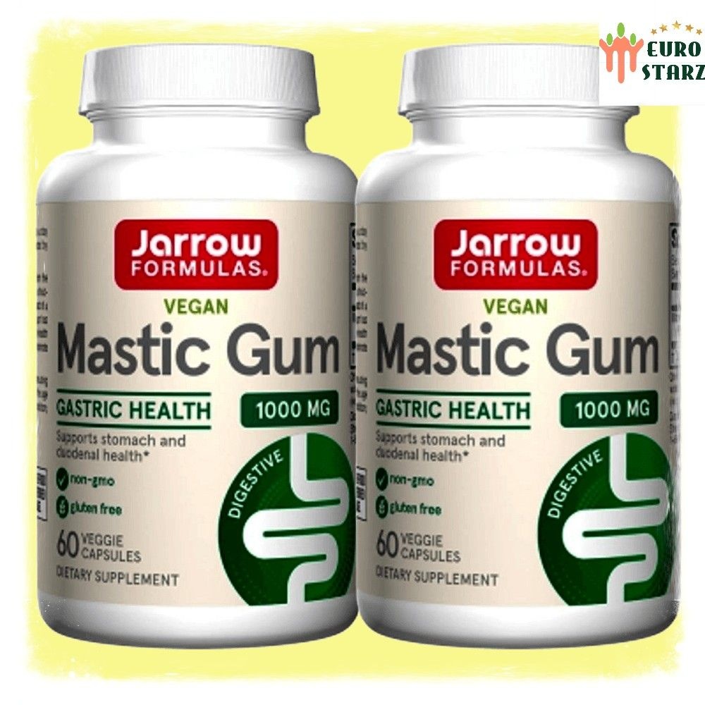 [해외] 자로우 비건 소화 매스틱 검 1000 mg 60 베지캡슐 2통