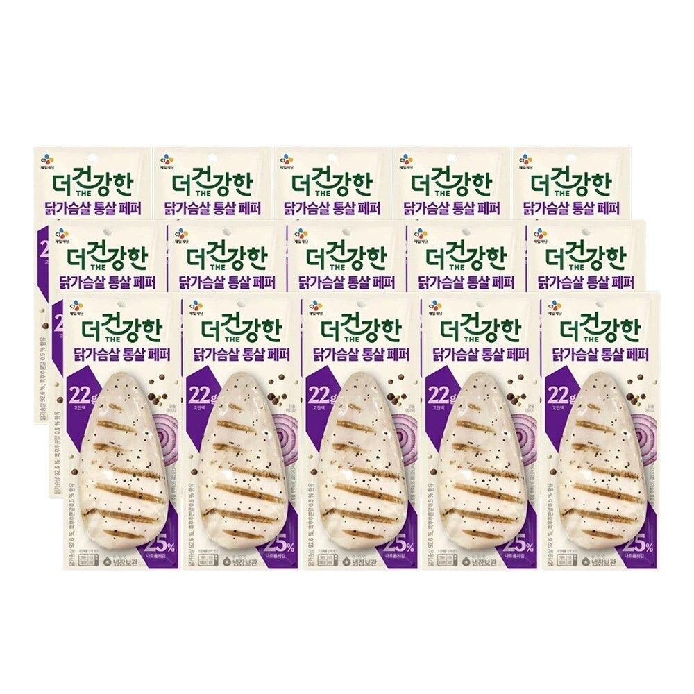 CJ제일제당 더건강한 닭가슴살 통살 페퍼 100g x15개