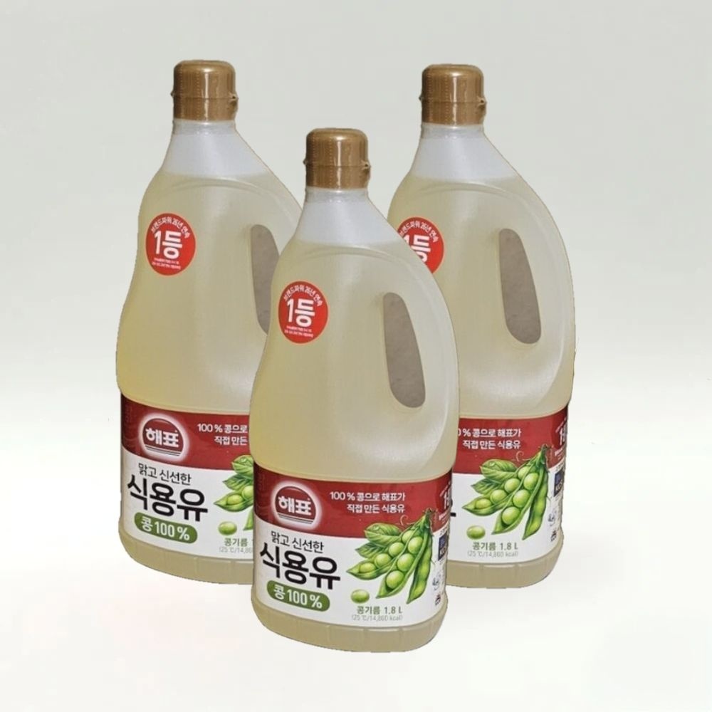 해표 콩기름 식용유 1.8L 3개 대두유 튀김유 부침