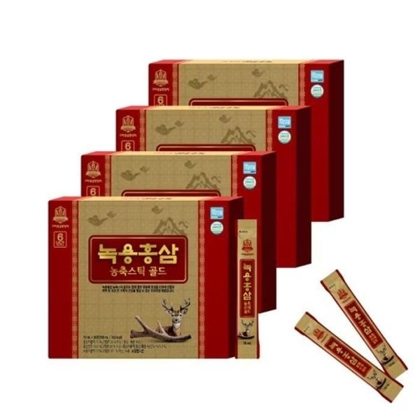 고려홍삼중앙회 녹용홍삼농축스틱골드 30포 x 4박스 (쇼핑백포함)