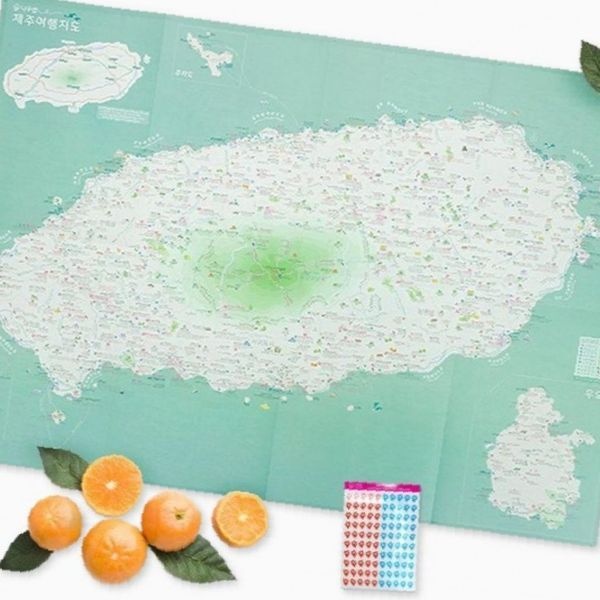 (주)나우맵소프트 제주 관광 명소 일주 안내 방수 코팅 휴대용 접이식 여행 가이드 맵 드라이브