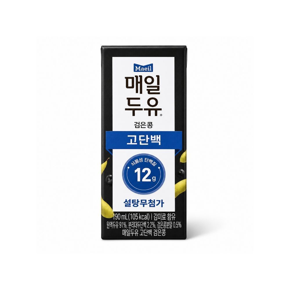 매일 두유 검은콩 고단백 무설탕 식물성 단백질 190ml 48팩