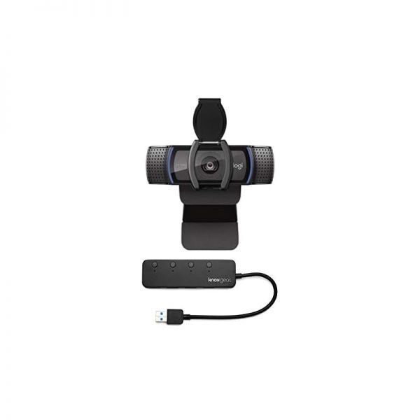 [해외] 로지텍 C920S HD 프로 웹캠 프라이버시 셔터 포함 4포트 USB 3.0 허브 번들 2개 품목 235165
