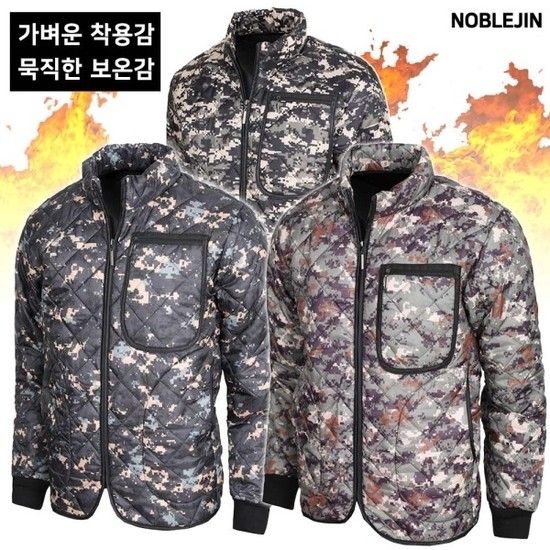 노블진 남성 Q 밀리터리깔깔이점퍼 겨울 자켓 보온