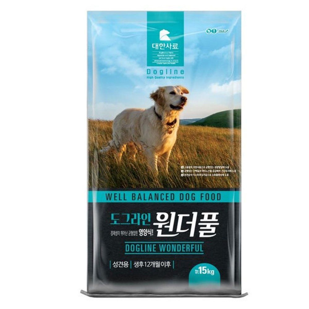 도그라인 원더풀 15kg 강아지사료 애견사료 대한사료