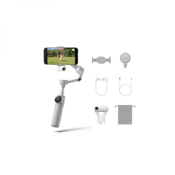 [해외] 인스타360 Flow 2 Pro 짐벌 스테빌라이저 아이폰호환 안드로이드폰 호환 AI 트래킹 필라이트 내장 셀카봉 삼각대 브