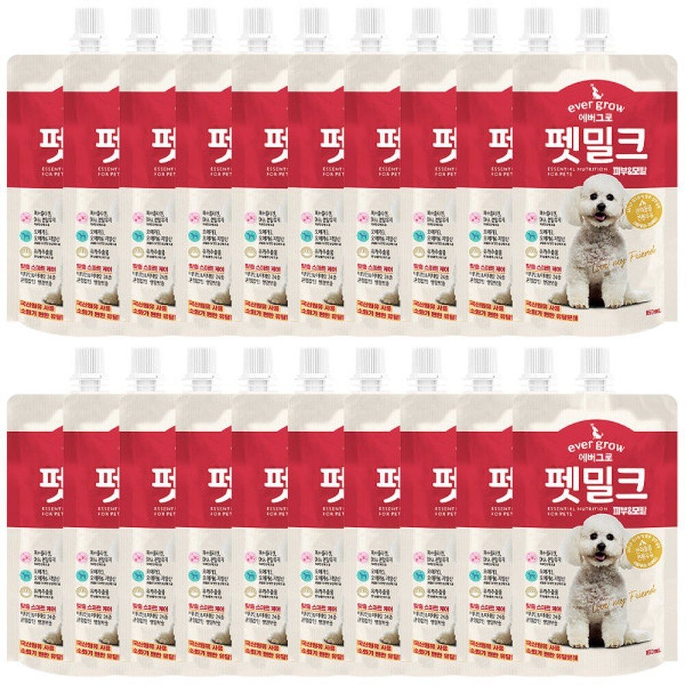 강아지 우유 에버그로 펫밀크 피부모발 150ml X 20개 어린 아기 노령견