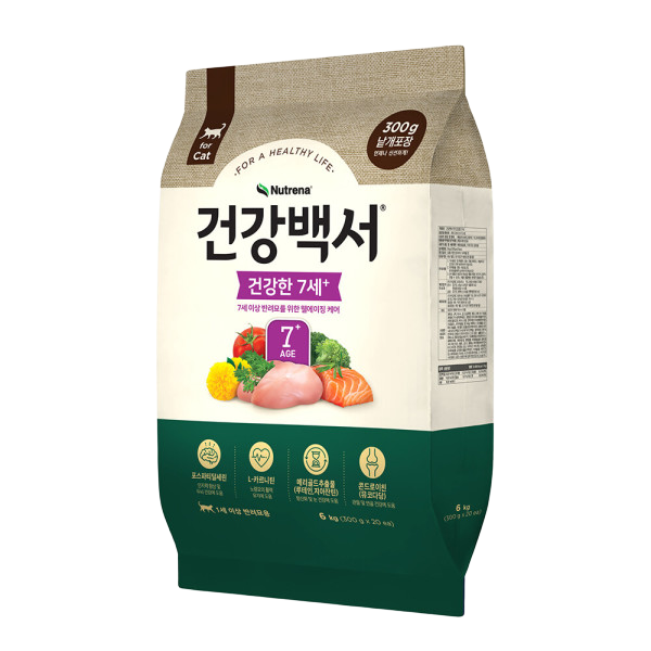 건강백서 캣 건강한 7세이상 노화예방 노령묘 노묘 사료 6kg