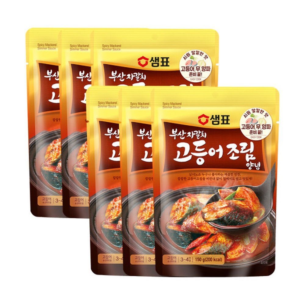 샘표 부산자갈치 고등어조림양념 150g 6개
