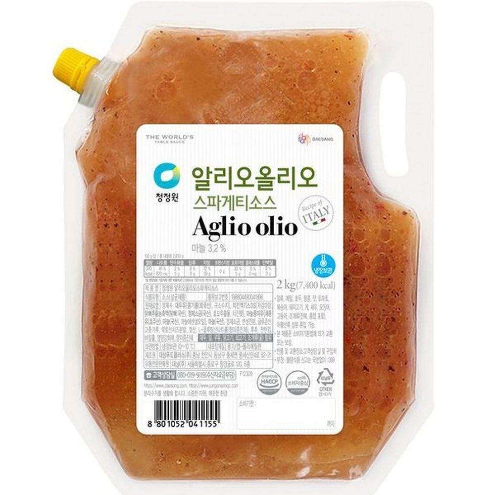 냉장 대상 청정원 알리오올리오 스파게티소스 2kg 1box (5입)