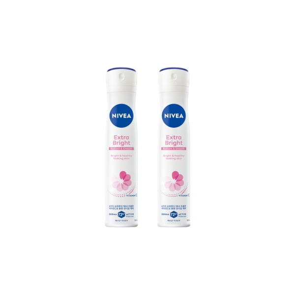 니베아 데오드란트 스프레이 엑스트라 브라이트 200ml 2개