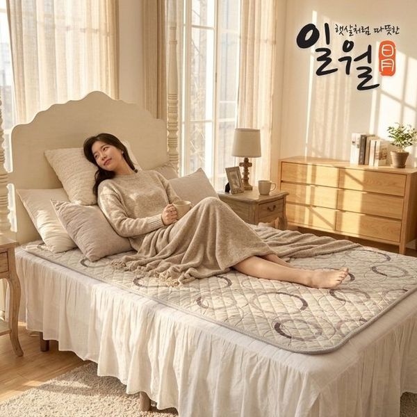 일월 [하프클럽]동그라미 초절전형 워셔블 카본 탄소 전기매트 / 카본매트 더블 + 더블