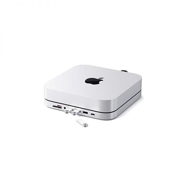 Satechi [해외] Satechi 사테치 USB C 허브 Type 알루미늄 스탠드 데이터 포트 Micro SD 카드 리더기 3.0 헤드폰 잭 Mac mini M2 M1용 M4와는 호