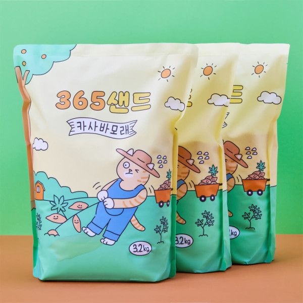 로얄캐닌 3651 365샌드 고양이 카사바 모래 3.2kg X 3개입 (1박스)