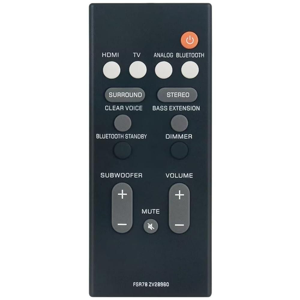 AIDITIYMI [해외] 호환교체용 사운드바 원격 커맨더 FSR78 ZV28960 FSR78ZV28960 야마하 사운드 바 스피커 ATS-1060 YAS-106 YAS-107 YAS-108 YAS-207 AT