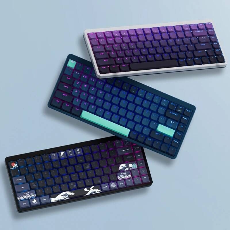[해외] 무선 기계식 블루투스 키보드 로우 프로파일 RGB 백라이트 게임용 2.4Ghz 유선 트라이 모드 Win Mac용 84 키 XVX L75