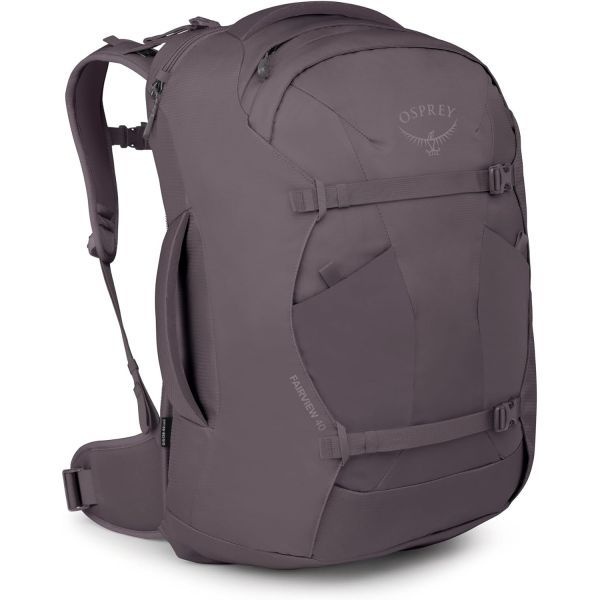 Osprey [해외] Osprey 오스프리 Fairview 40L 여성용 여행 백팩 - Carry On 백 with 노트북 슬리브 and Toiletry 포켓 Graphite Purple 캐주얼 스포
