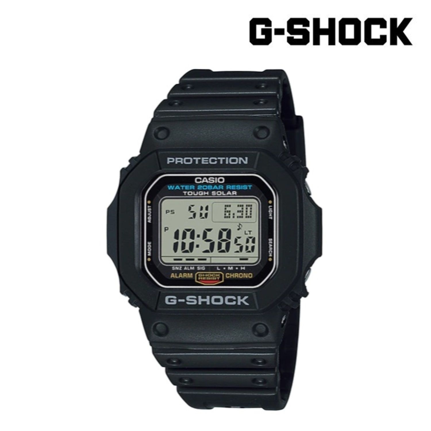 지샥 태양전지 G-5600UE-1DR MAIN 스퀘어 전자시계 방수시계 클래식 백라이트