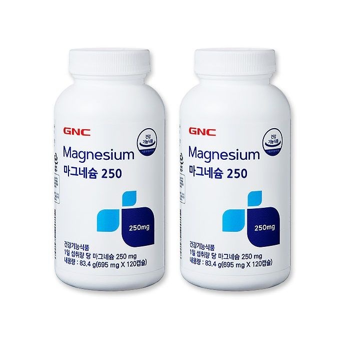 [롯데백화점] GNC [GNC] 마그네슘 250 (695mg x 120캡슐 x 2개/ 8개월분)