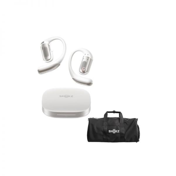SHOKZ [해외] SHOKZ 샥즈 OpenFit Pro 화이트 오픈 이어 헤드폰 스포츠 운동 여행용 블랙 짐백 포함 294573