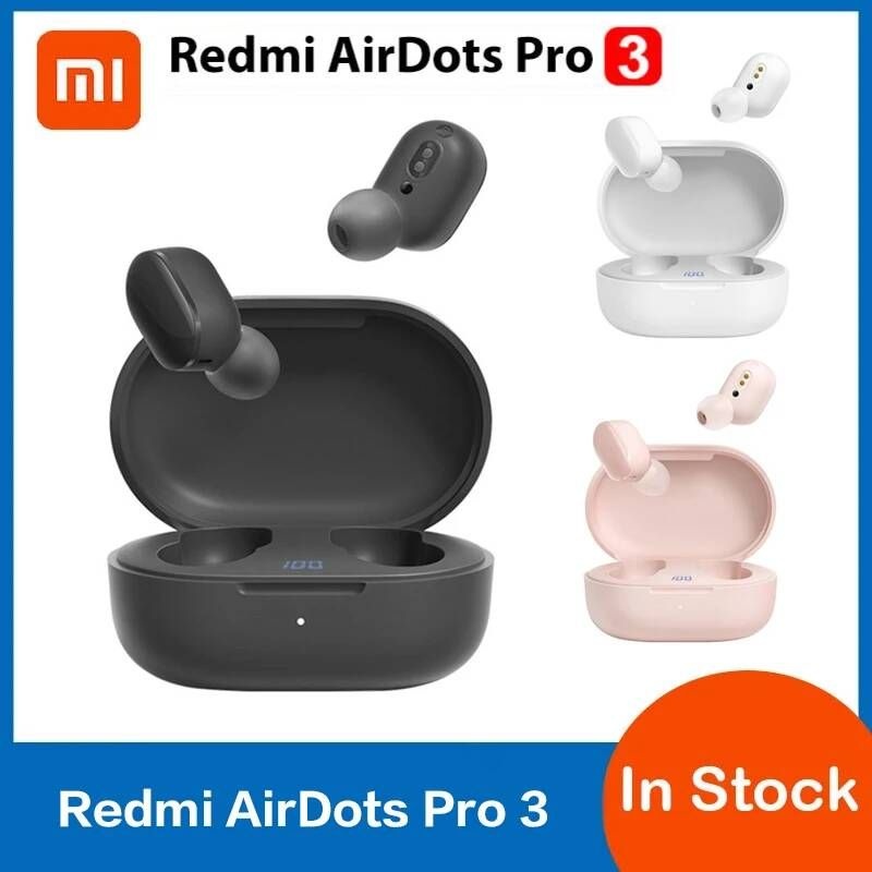 UnKnown [해외] 골전도 블루투스 무선 이어폰 Xiaomi-오리지널 스테레오 빨간색 Mi Air Dots Pro 3 헤드폰 진정한 이어 버드 기본 빨간