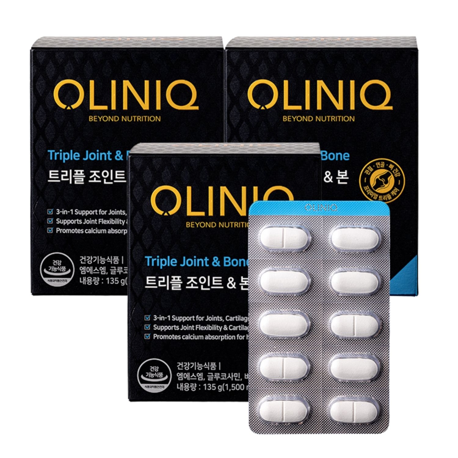[롯데백화점] GNC [OLINIQ] 트리플 조인트 & 본 3개 (90일분/MSM,글루코사민,비타민D) LE1220542326