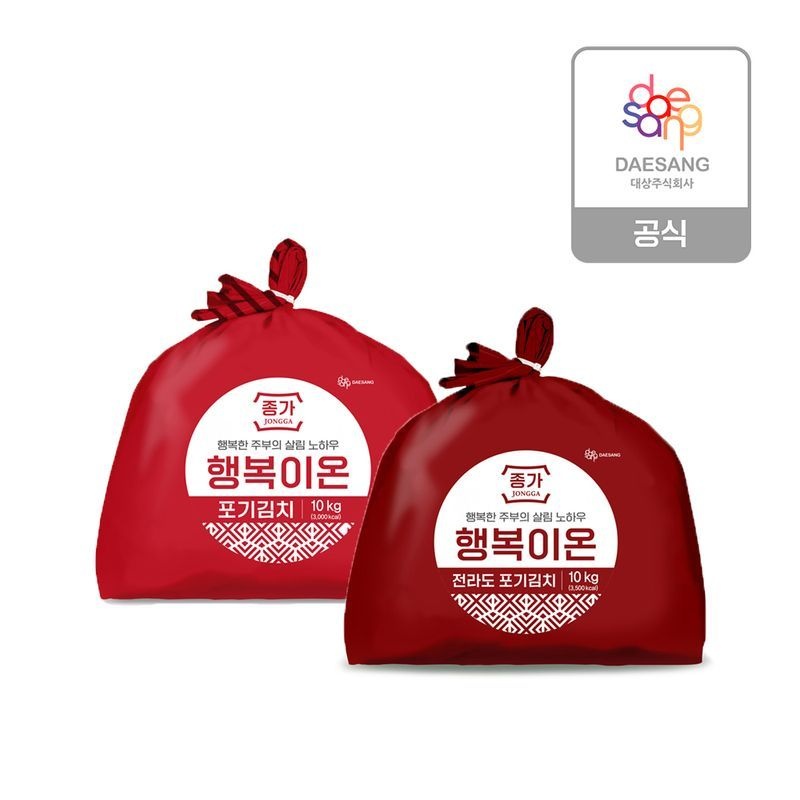 종가 행복이온 중부식 / 전라도포기김치10kg 1개 골라담기