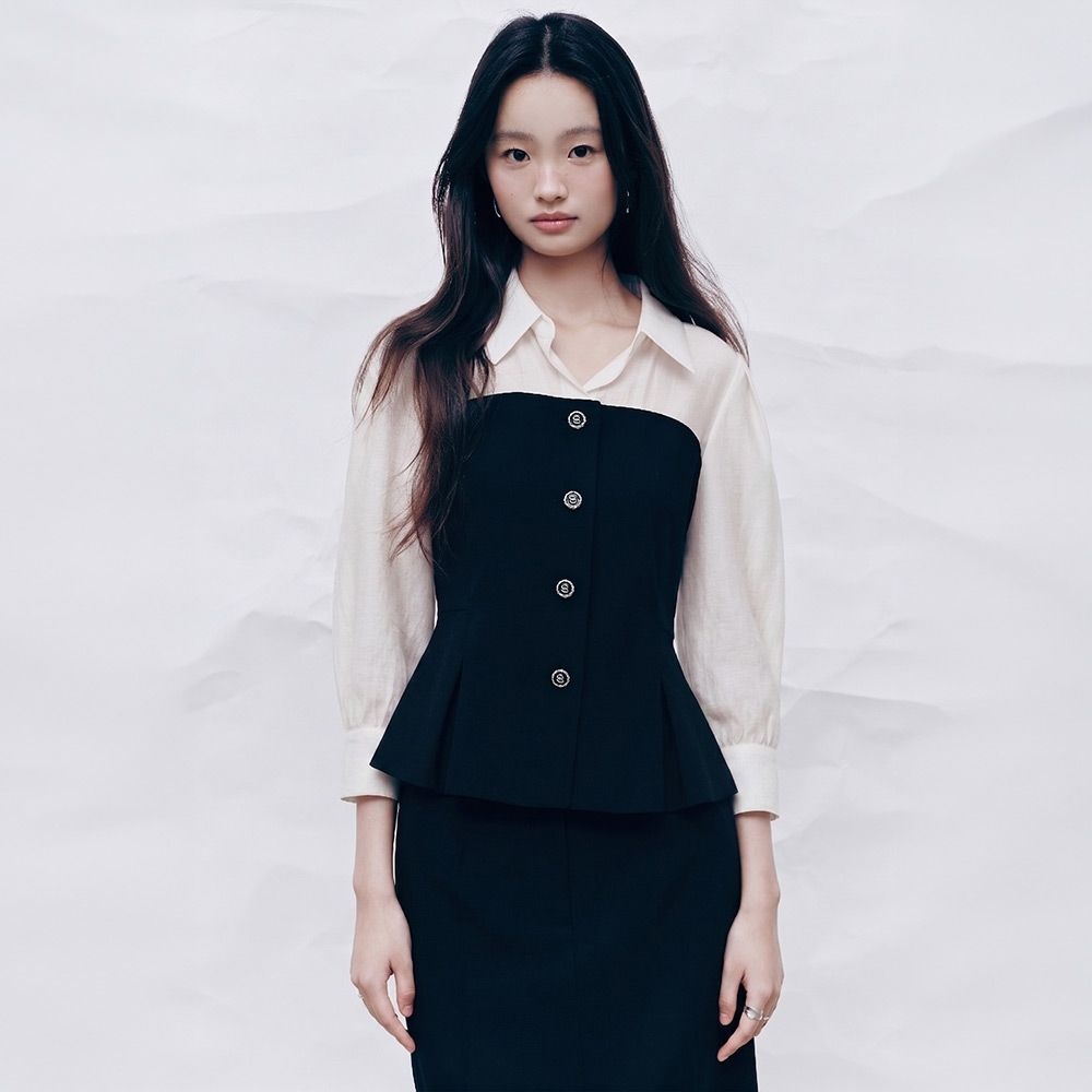 [26 F/W]크리스 시어 레이어드 블라우스 (ENWBLQI600)